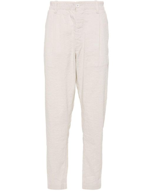 Transit White Mid-rise Striped Chino Trousers for men