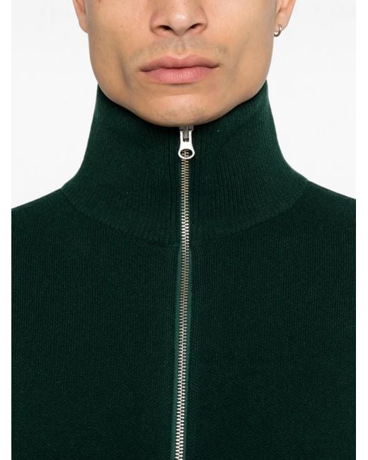 Extreme Cashmere Green Zip-Up Cashmere Sweater