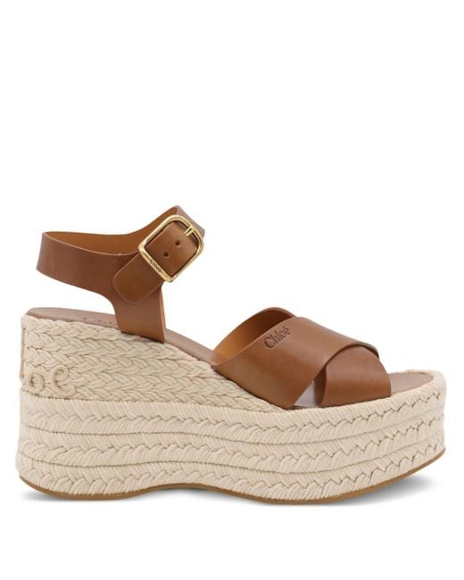 Chloé Isla 105mm ウェッジエスパドリーユ Brown