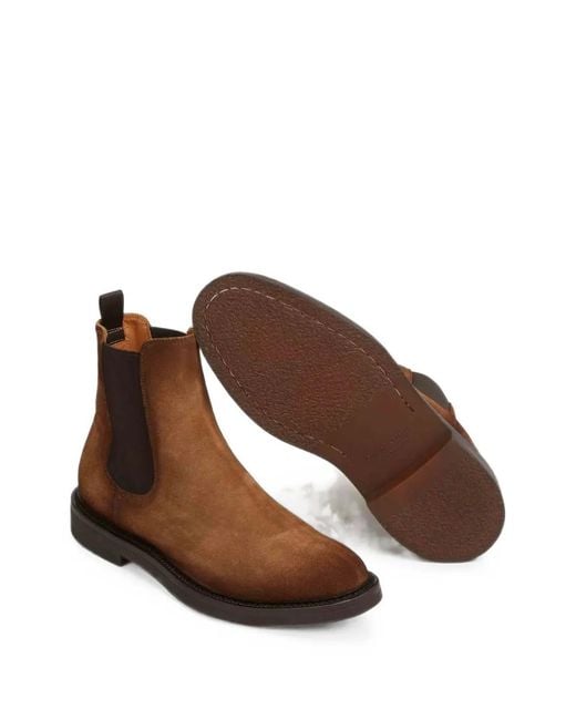 Officine Creative Brown Suede Chelsea Boots for men