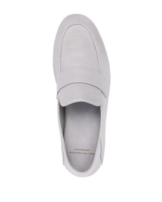 Officine Creative White C-Side Loafer aus Nappaleder
