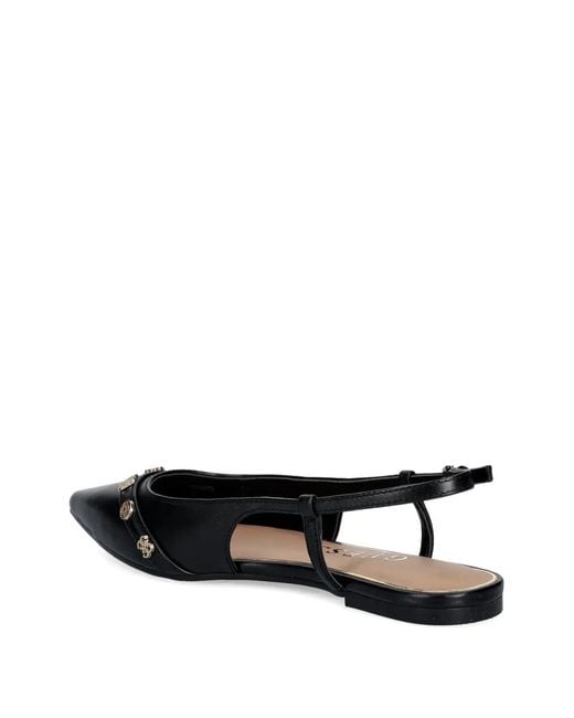 Guess Black Point-Toe Flat Pumps