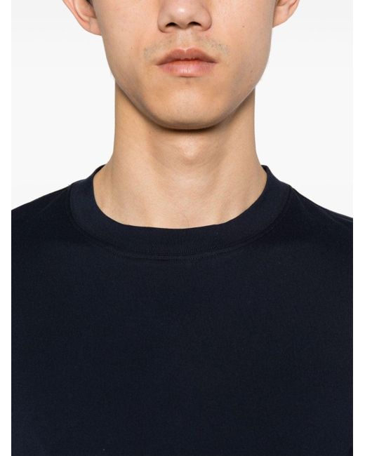 Brunello Cucinelli Blue Cotton Crew-neck T-shirt for men
