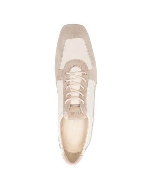 Aeyde White Uma Suede Sneakers