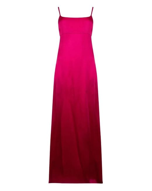 Max Mara Maxi-Jurk Met Vierkante Hals En Strik in het Red