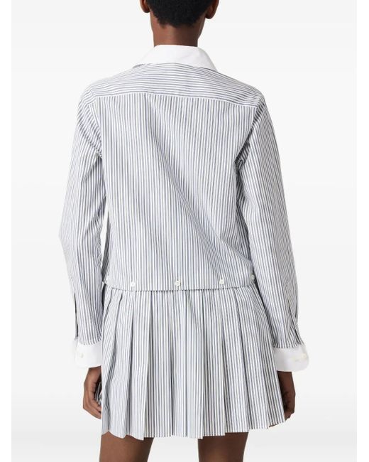 Chemisier Corto A Righe di Miu Miu in Gray
