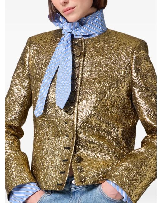 MSGM Natural Textured Metallic-Finish Jacket