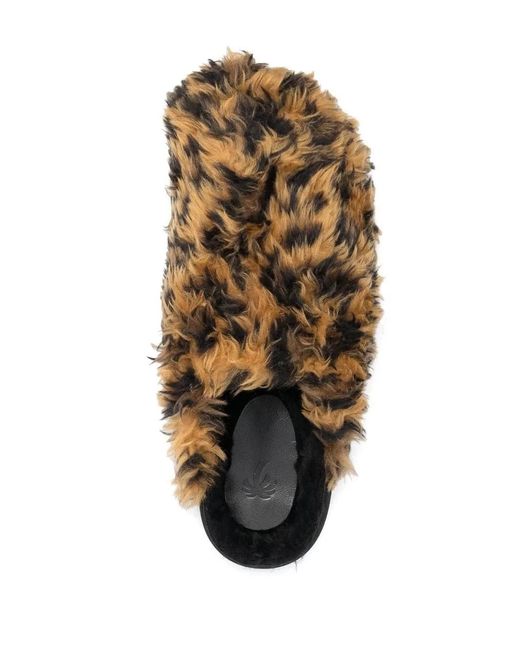 Palm Angels Brown Leopard-print Slides for men