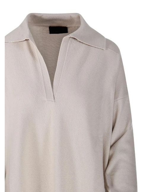 Roberto Collina Gray Ribbed-Hem Polo Top