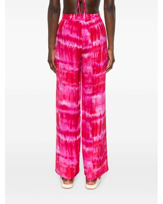 Tie-dye straight-leg trousers P.A.R.O.S.H. de color Pink