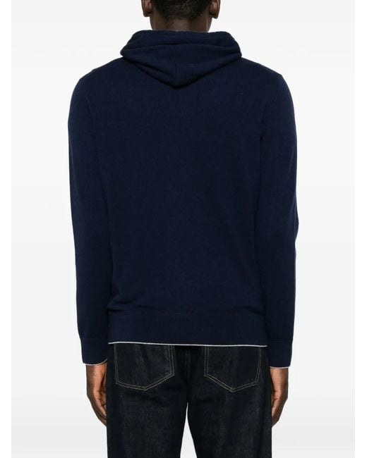 Eleventy Blue Zip-Up Hoodie for men