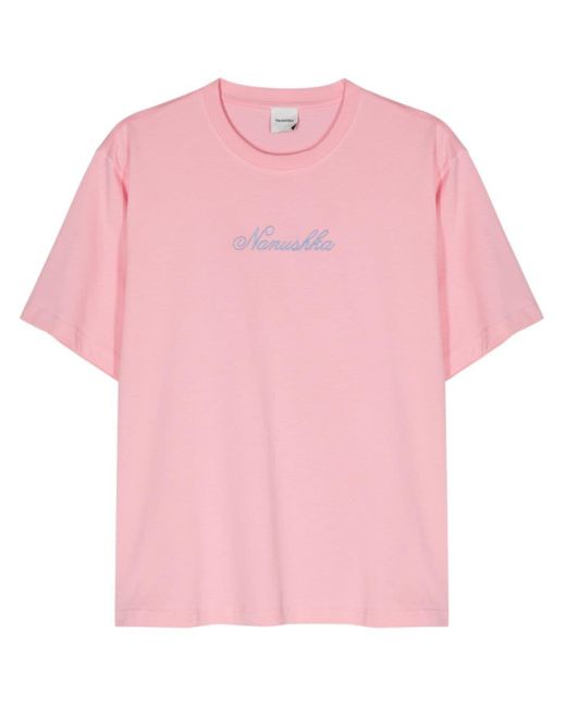 Nanushka Reece T-shirt Van Biologisch Katoen in het Pink