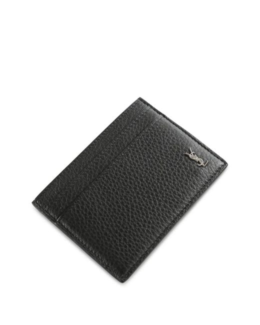 Saint Laurent Black Cassandre Detail Card Holder
