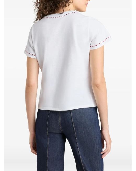 Cinq À Sept White Heart-Pocket T-Shirt