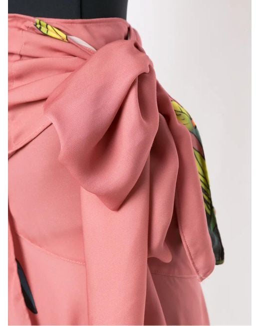 Amir Slama Pink Paneled Print Wrap Skirt