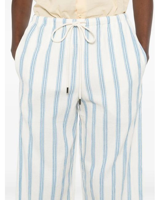 Bondi Born White Striped Drawstring Trousers