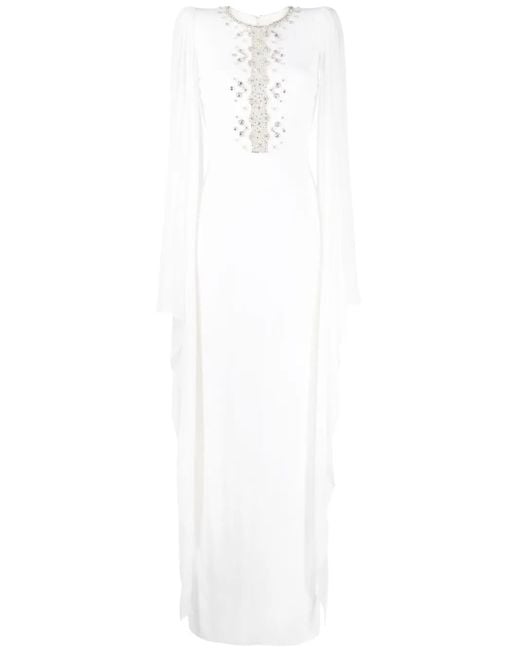 Jenny Packham White Saga Crystal-Embellished Dress