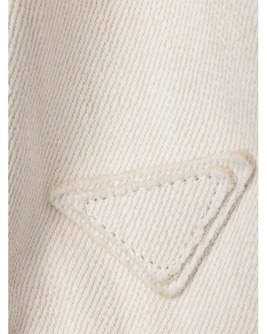 Prada White Denim Baseball Cap for men
