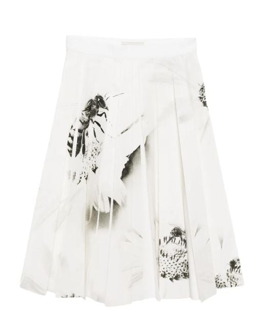 Tory Burch White Graphic-Print Skirt