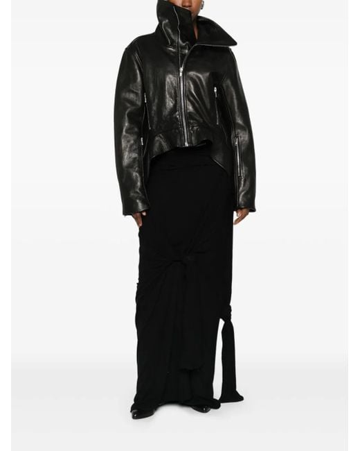 Rick Owens Black Exploder Leather Jacket
