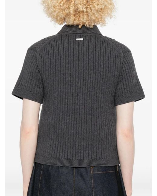 J.W. Anderson Kabelgebreide Polotop Met Polokraag in het Black