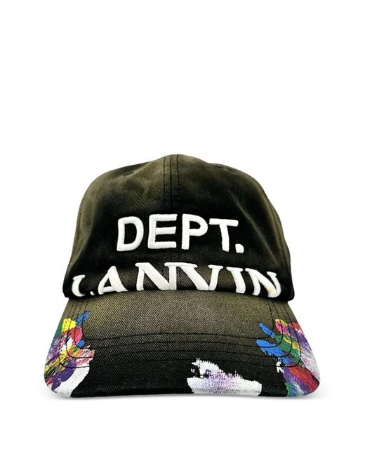 GALLERY DEPT. Black X Lanvin Paint Splatter Strapback Hat for men