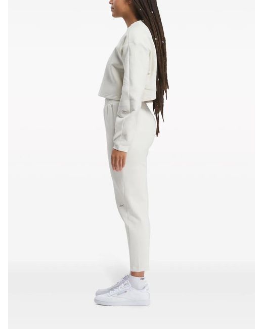 Reebok White Active Collective Cropped Sweatshirt