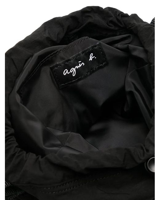 Agnes B. Black Mini Logo Messenger Bag