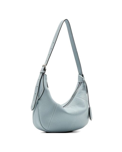 Lancel Blue Sac Porté Épaule En Cuir À Fermeture Zippée