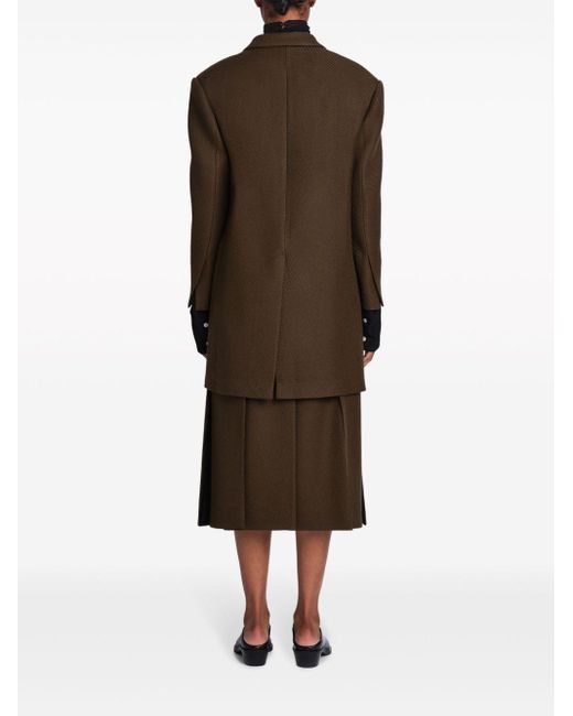 Proenza Schouler Brown Henri Double-breasted Twill Coat