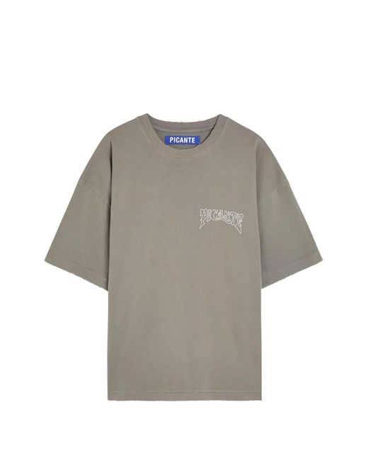 Picante Gray Logo-Print T-Shirt for men