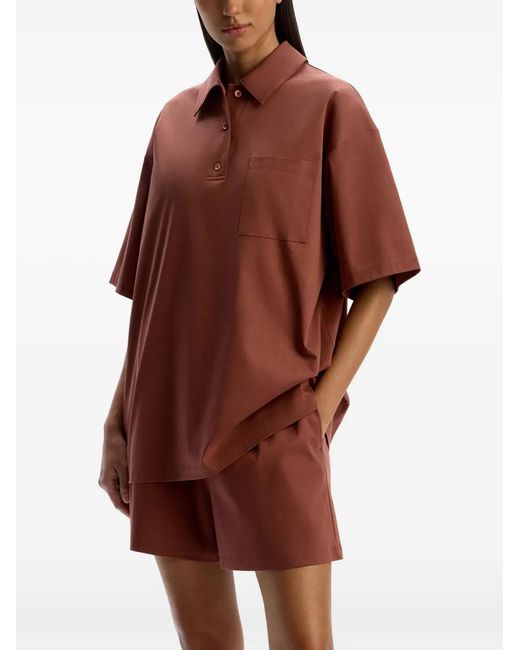 12 STOREEZ Red Pocket-Detail Polo T-Shirt