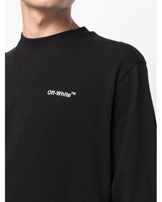 Off-White c/o Virgil Abloh Black Caravaggio Arrow Print Long-Sleeve T-Shirt for men