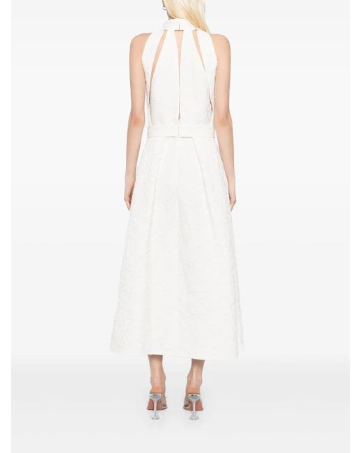 Abito Midi Con Ricamo di Elie Saab in White