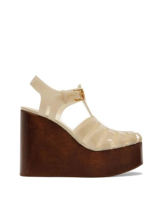 Farm Rio Brown Fisherman Wedge Pumps