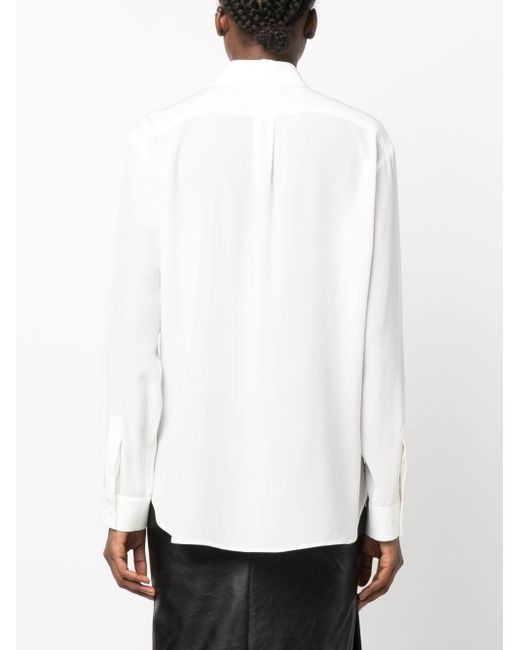Givenchy White Long-Sleeve Silk Shirt