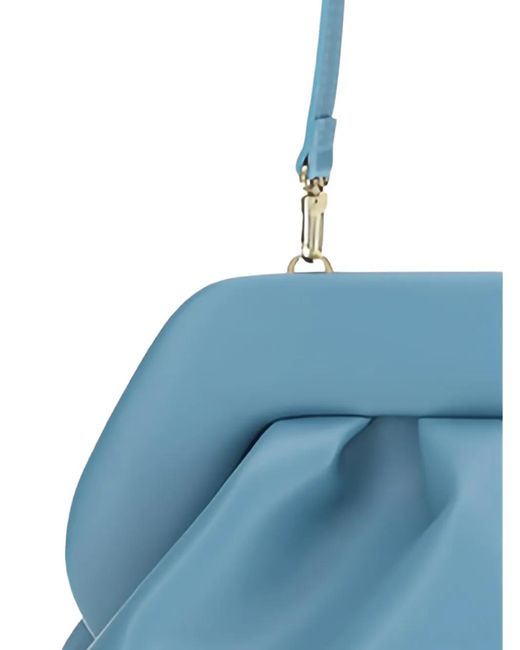 THEMOIRÈ Blue Medium Bios Gathered Clutch Bag