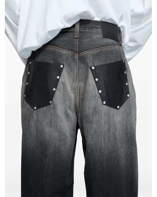 Acne Gray 2023 Logo-Patch Jeans for men