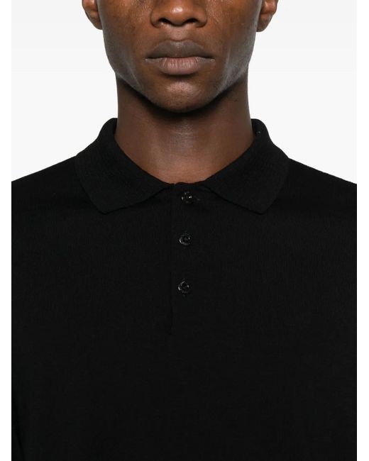 Stone Island Black Ghost Long-Sleeve Polo Shirt for men