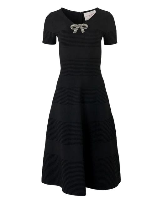 Abito Midi Con Fiocco E Cristalli di Carolina Herrera in Black