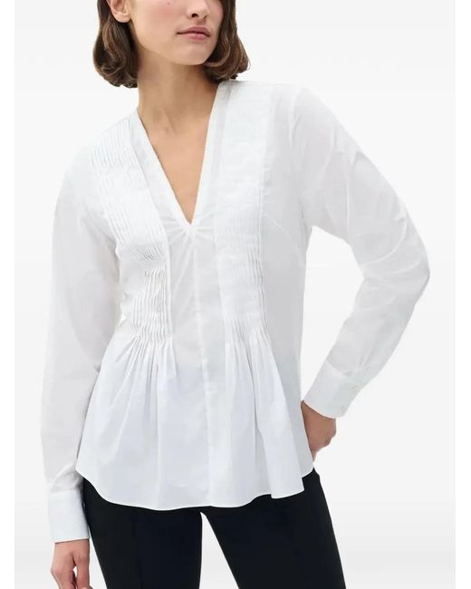 Rag & Bone White Asher V-Neck Blouse