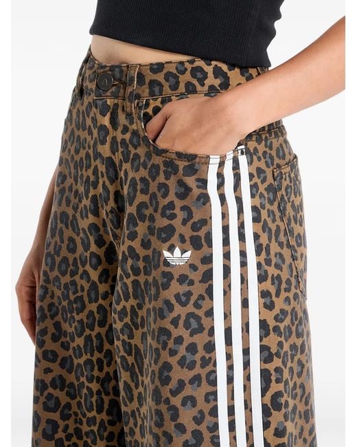 Adidas Brown Leopard-Patterned Bermuda Shorts