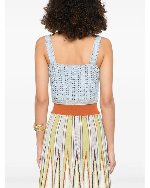 Forte Forte Top Met Contrasterende Afwerking in het Blue