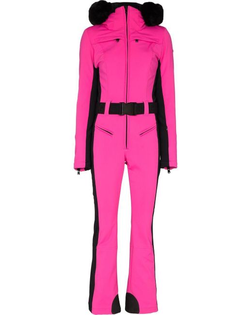 Goldbergh Pink Parry Faux-fur Trim Ski Suit