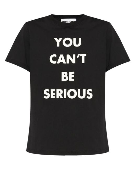 Moschino Black T-Shirt Mit Grafischem Print