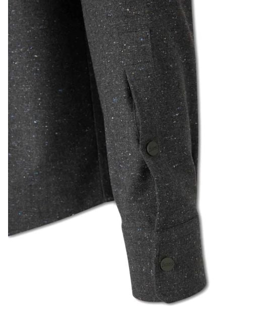 Surchemise En Laine Texturée Herno pour homme en coloris Gray