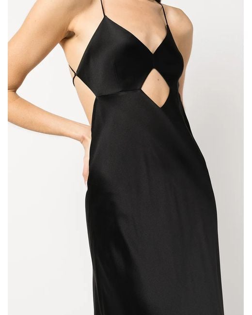 Michelle Mason Black Cut-Out Detail Gown