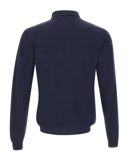 Sun 68 Blue Long-Sleeve Polo Shirt for men