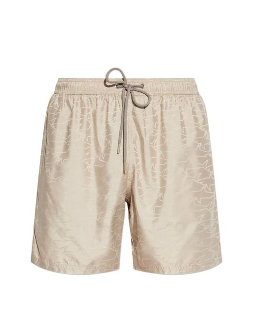 Paul & Shark White Short De Bain Imprimé À Lien De Resserrage for men