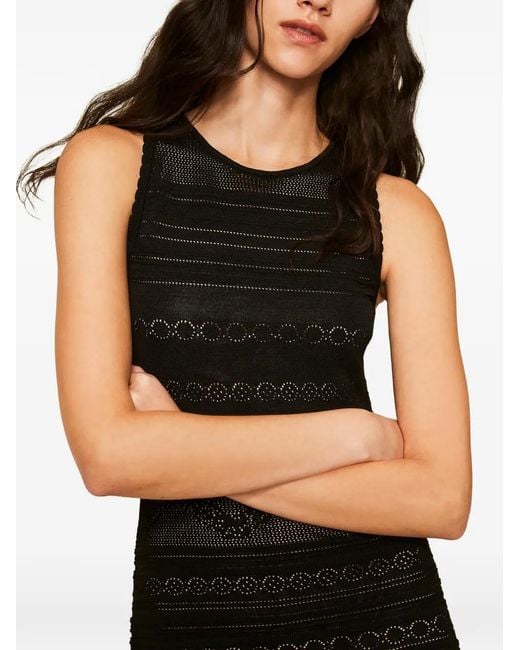Twinset Black Short Floral Knit Dress